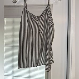 Dark grey/white striped old navy sleeveless top